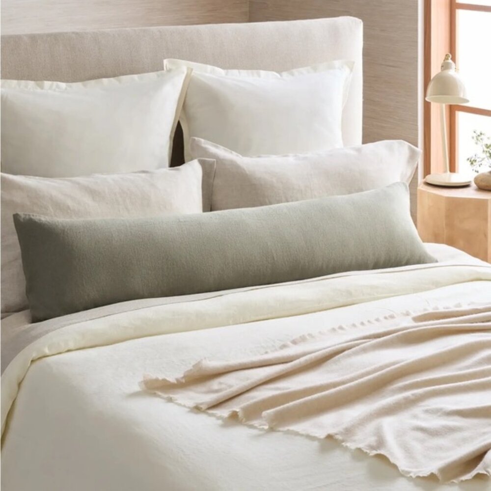 NWOT Quince European Linen Oversized Lumbar Pillow Cover in Sage - Picture 2 of 4